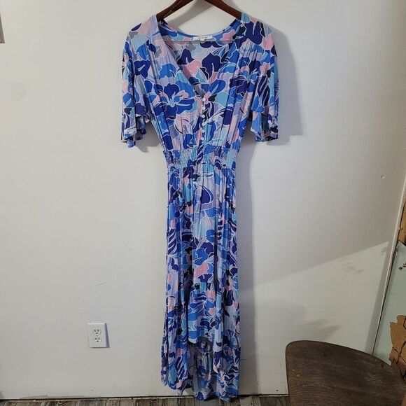 Anthropologie Abel The Label High-low Maxi Dress Tropical Violet Size Small - Picture 4 of 11